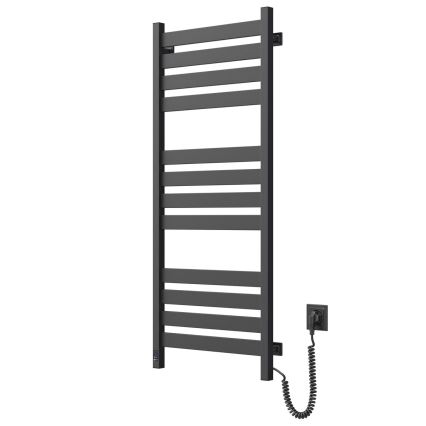Håndklædetørrer til badeværelset med termostat LARGO 256W 120x50 cm sort, højre