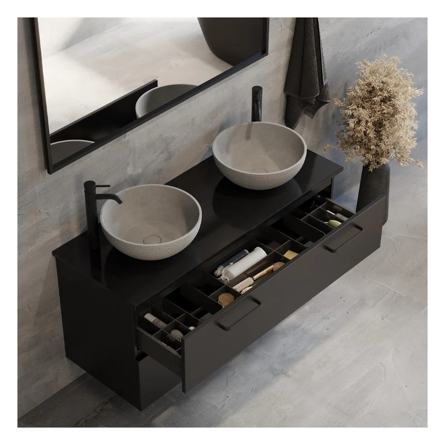 Håndvask til bordplade BERGEN Ø 39 cm beton/grå