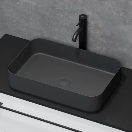 Håndvask til bordplade LJORDAL 52 x 34 cm, stål/sort