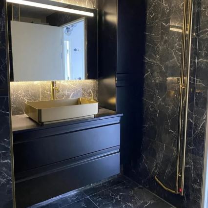 Håndvask til bordplade LJORDAL 52x34 cm stål/messing