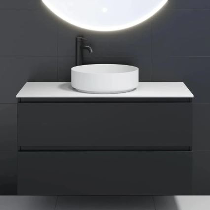 Håndvask til bordplade LJORDAL Ø 40 cm stål/hvid