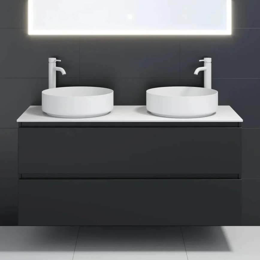 Håndvask til bordplade LJORDAL Ø 40 cm stål/hvid