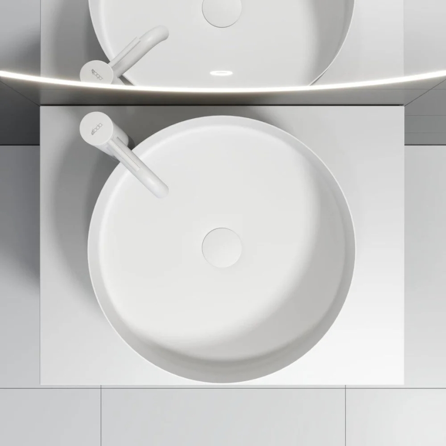Håndvask til bordplade LJORDAL Ø 40 cm stål/hvid