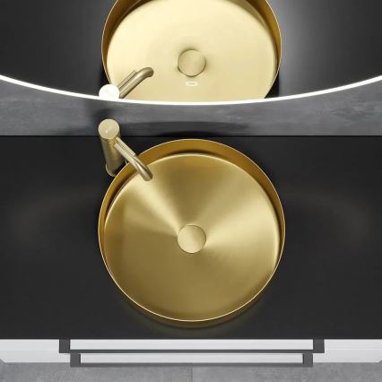 Håndvask til bordplade LJORDAL Ø 40 cm stål/messing