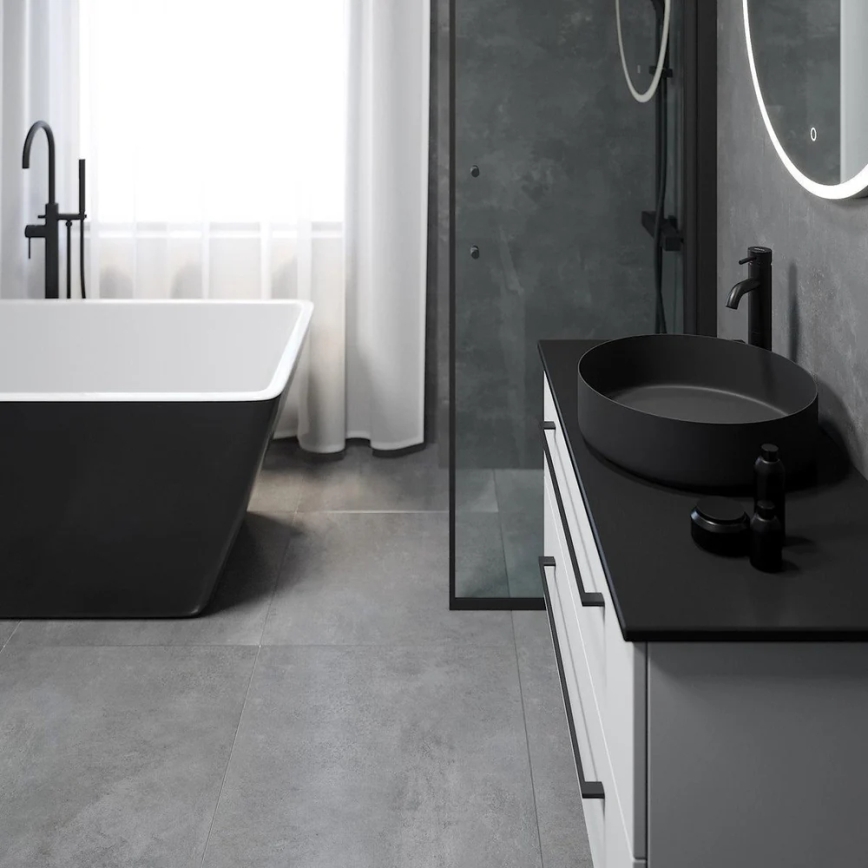 Håndvask til bordplade LJORDAL Ø 40 cm stål/sort