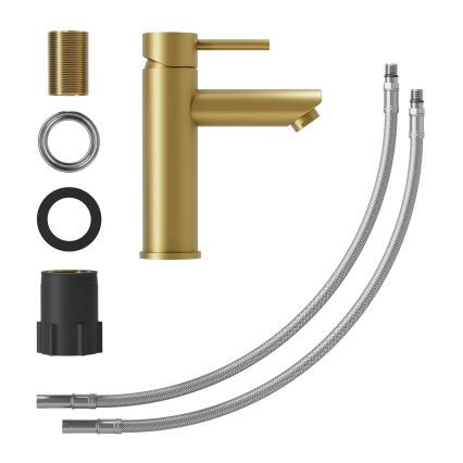 Håndvaskarmatur RINGSTED 17,8 cm, børstet messing