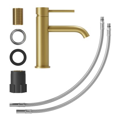 Håndvaskarmatur SOVANG 18,3 cm i børstet messing