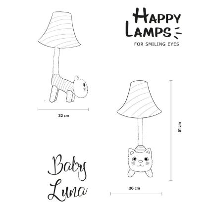 Happy Lamps - LED bordlampe til børn BABY LUNA LED/5,4W/230V kat