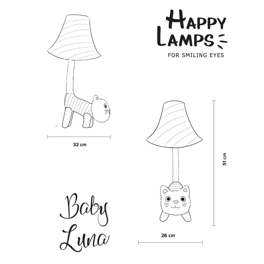 Happy Lamps - LED bordlampe til børn BABY LUNA LED/5,4W/230V kat
