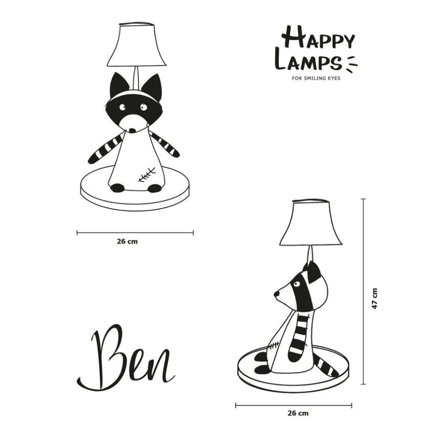 Happy Lamps - LED bordlampe til børn BEN LED/5,4W/230V vaskebjørn