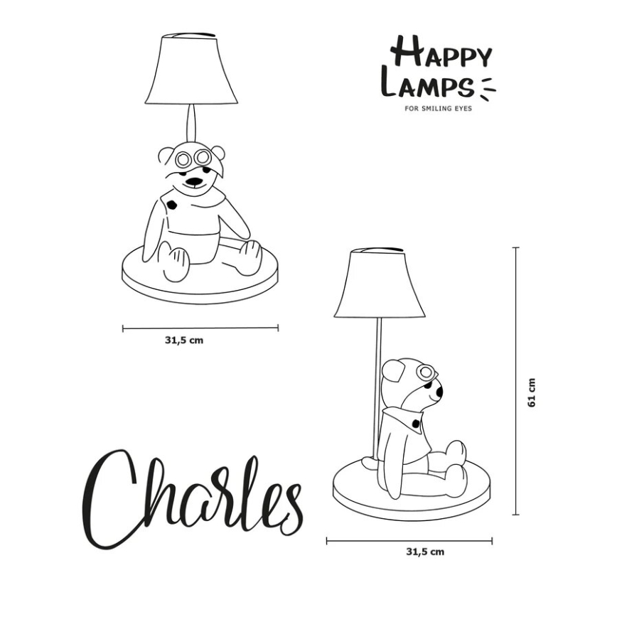 Happy Lamps - LED bordlampe til børn CHARLES LED/5,4W/230V bjørn