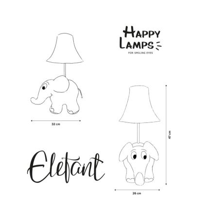 Happy Lamps - LED bordlampe til børn ELEFANT LED/5,4W/230V elefant