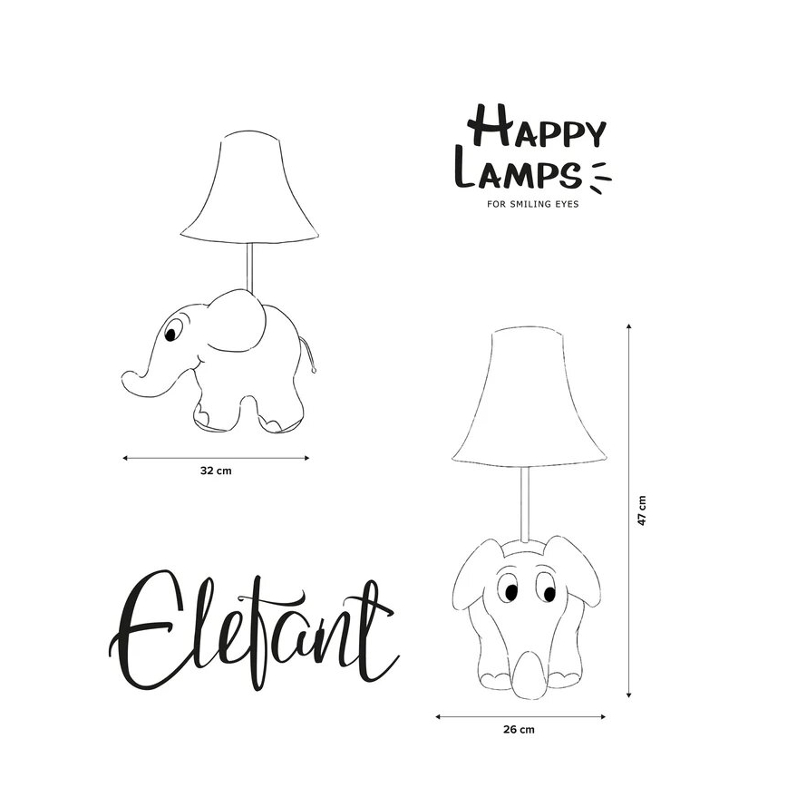 Happy Lamps - LED bordlampe til børn ELEFANT LED/5,4W/230V elefant