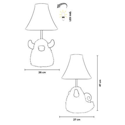 Happy Lamps - LED bordlampe til børn HUGO LED/5,4W/230V tyr
