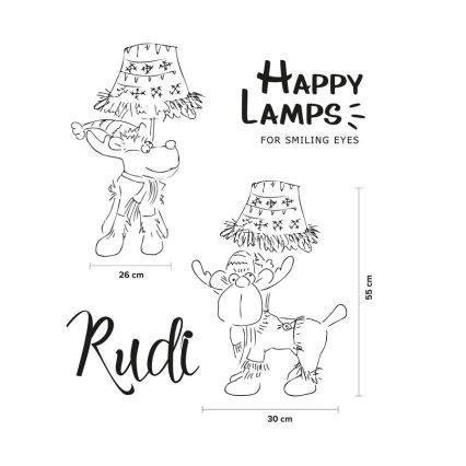 Happy Lamps - LED bordlampe til børn RUDI LED/5,4W/230V rensdyr