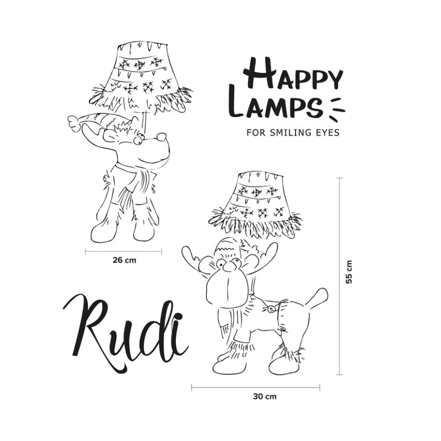 Happy Lamps - LED bordlampe til børn RUDI LED/5,4W/230V rensdyr