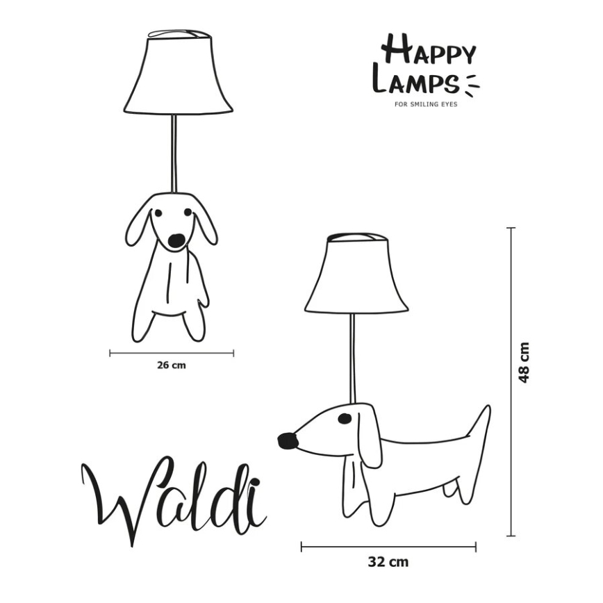 Happy Lamps - LED bordlampe til børn WALDI LED/5,4W/230V gravhund