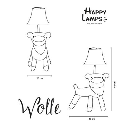Happy Lamps - LED bordlampe til børn WOLLE LED/5,4W/230V får