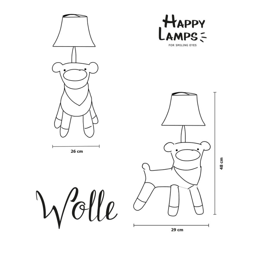 Happy Lamps - LED bordlampe til børn WOLLE LED/5,4W/230V får