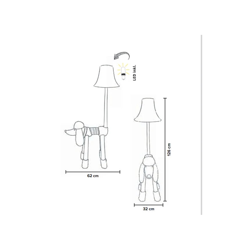 Happy Lamps - LED gulvlampe til børn BELLO LED/5,4W/230V puddel