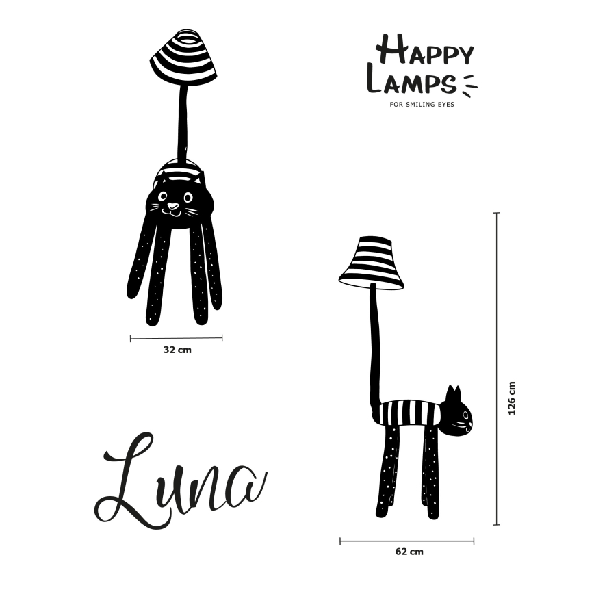 Happy Lamps - LED Gulvlampe til børn LUNA LED/5,4W/230V kat