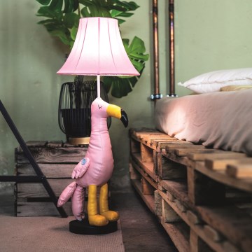 Happy Lamps - LED Gulvlampe til børn MINGO LED/5,4W/230V flamingo