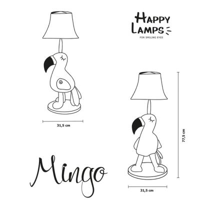 Happy Lamps - LED Gulvlampe til børn MINGO LED/5,4W/230V flamingo
