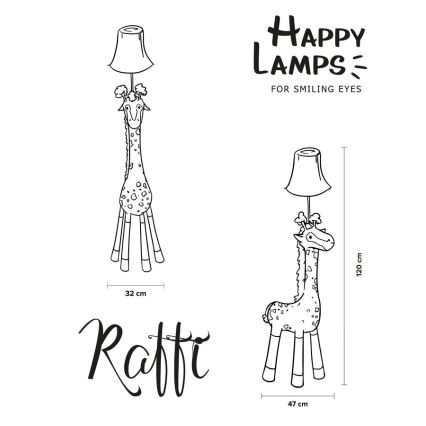 Happy Lamps - LED gulvlampe til børn RAFFI LED/5,4W/230V giraf