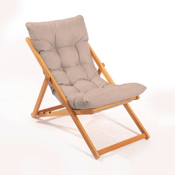 Haveliggestol i beige/bøg