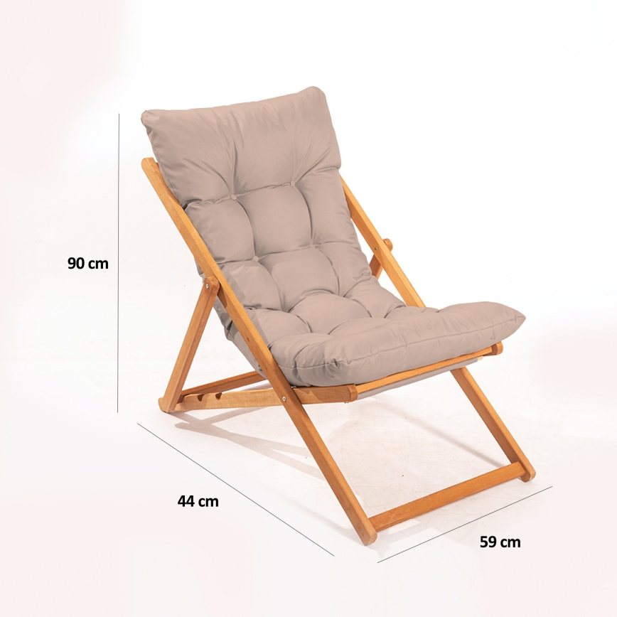Haveliggestol i beige/bøg