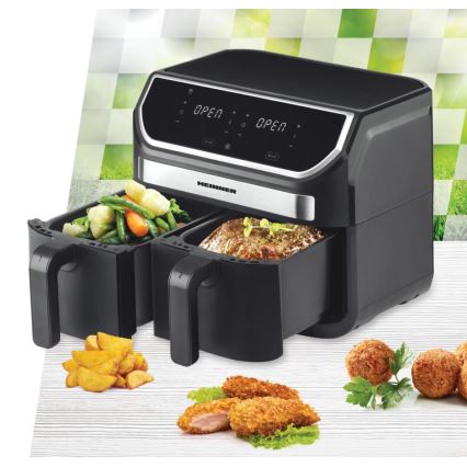 Heinner HAF-KDB1700BK - Dobbelt airfryer 8,5 l 1700W/230V sort