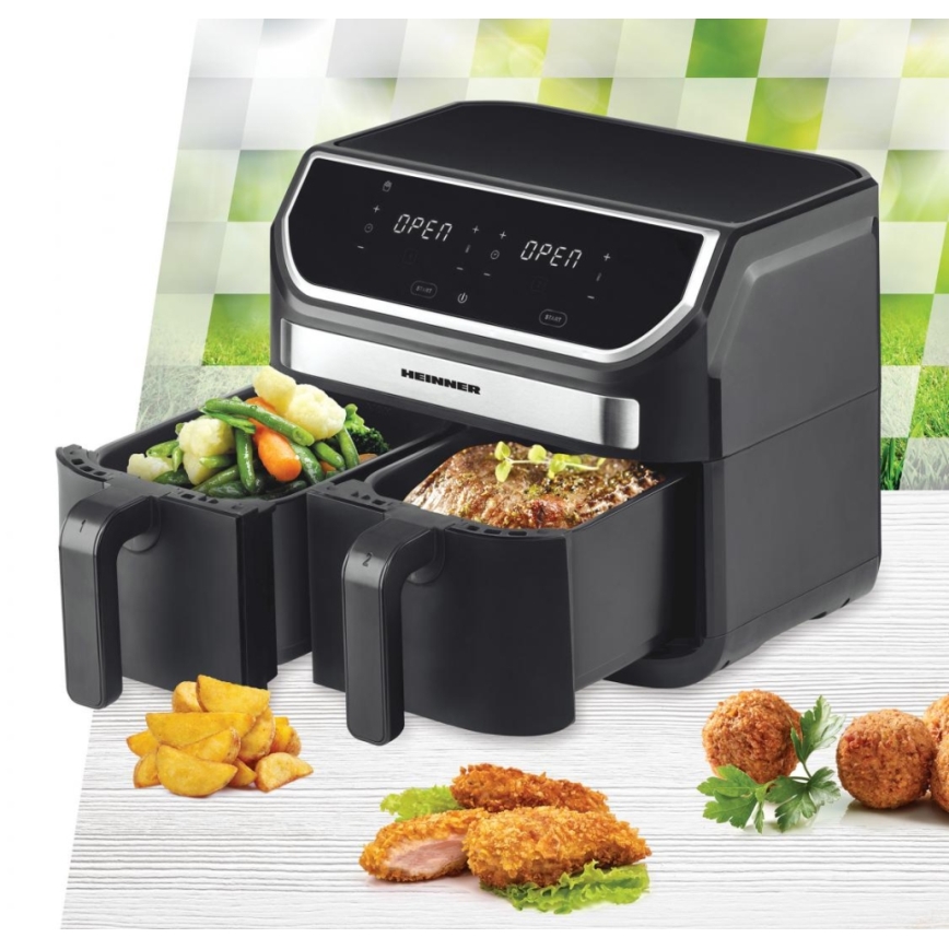 Heinner HAF-KDB1700BK - Dobbelt airfryer 8,5 l 1700W/230V sort