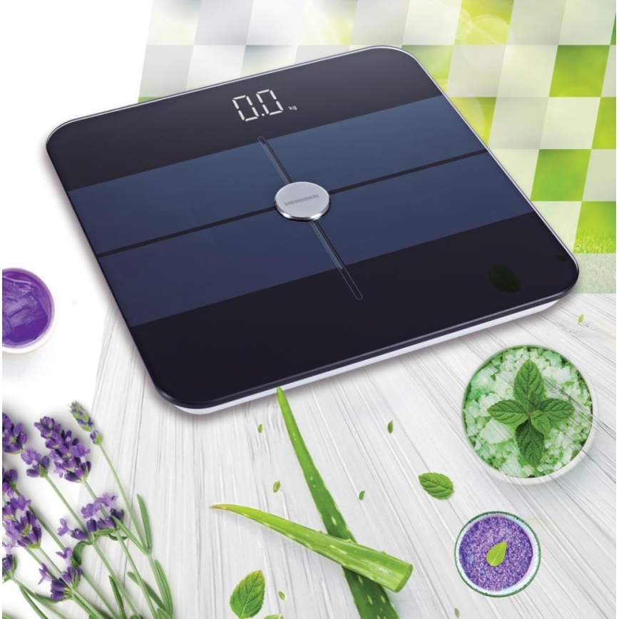 Heinner HBS-BTH180BK - Digital personvægt 2xAAA sort/blå