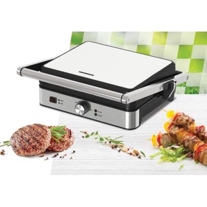 Heinner HEG-K2000SS - Kontaktgrill 2000W/230V mat krom/sort