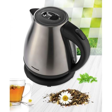 Heinner HEK-17IX - Hurtigopkogende elkedel 1,7 l 2200W/230V mat krom/sort