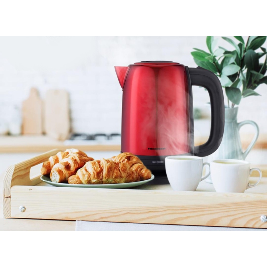 Heinner HEK-2200RDSS - Hurtig elkedel 1,7 l 2200W/230V rød/sort