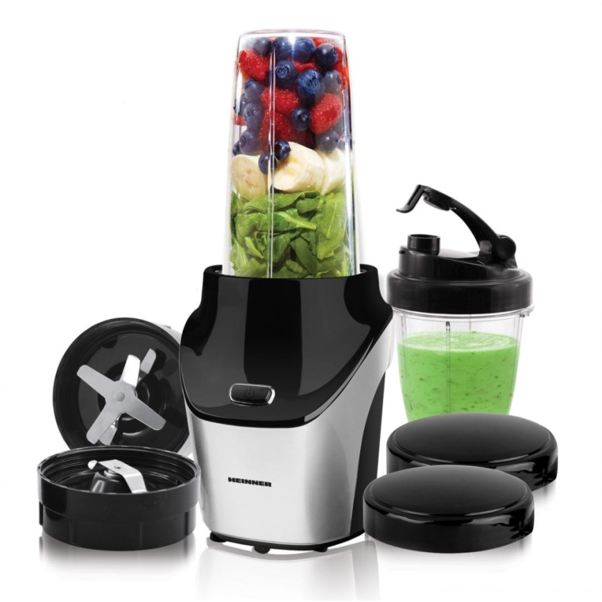 Heinner HSB-T1000SS - Smoothie Nutri-blender 1000W/230V mat krom/sort