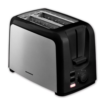Heinner HTP-700BKSS - Brødrister til 2 skiver 700W/230V sort/mat krom