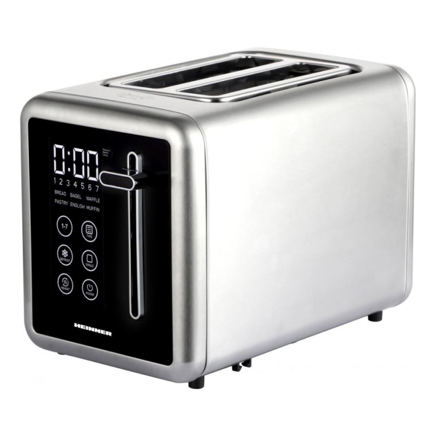 Heinner HTP-DD900BKSS - Digital brødrister 900 W/230 V i rustfrit stål