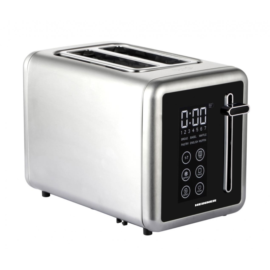 Heinner HTP-DD900BKSS - Digital brødrister 900 W/230 V i rustfrit stål