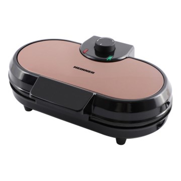 Heinner HWF-1000CR - Vaffeljern 1000W/230V sort/rosaguld