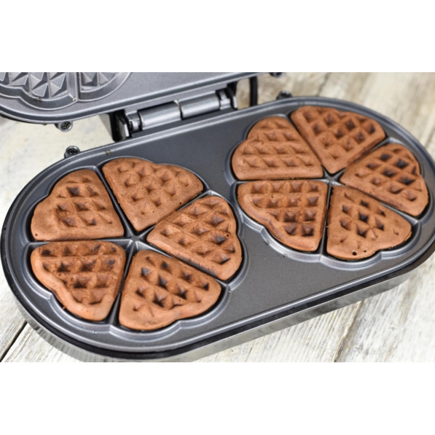 Heinner HWF-1000CR - Vaffeljern 1000W/230V sort/rosaguld