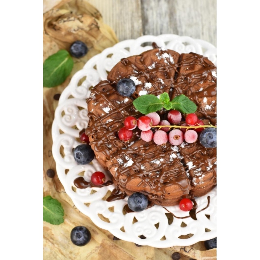 Heinner HWF-1000CR - Vaffeljern 1000W/230V sort/rosaguld