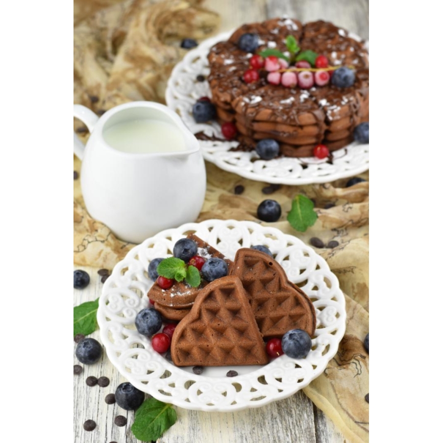 Heinner HWF-1000CR - Vaffeljern 1000W/230V sort/rosaguld