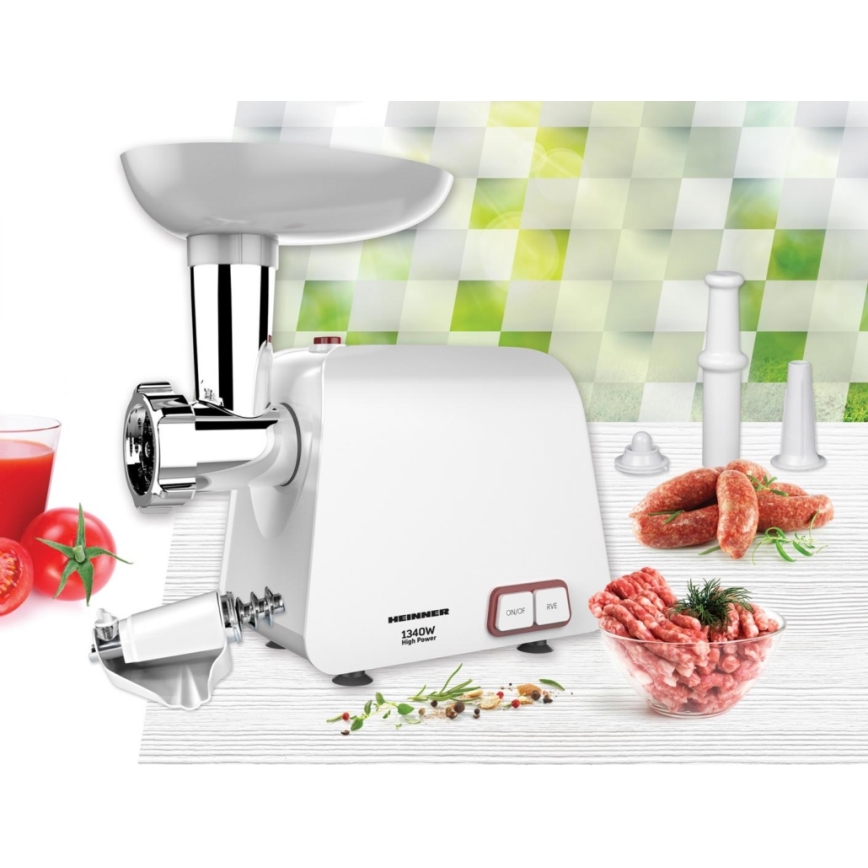 Heinner MG-1340WH - Kødkværn 1340W/230V hvid