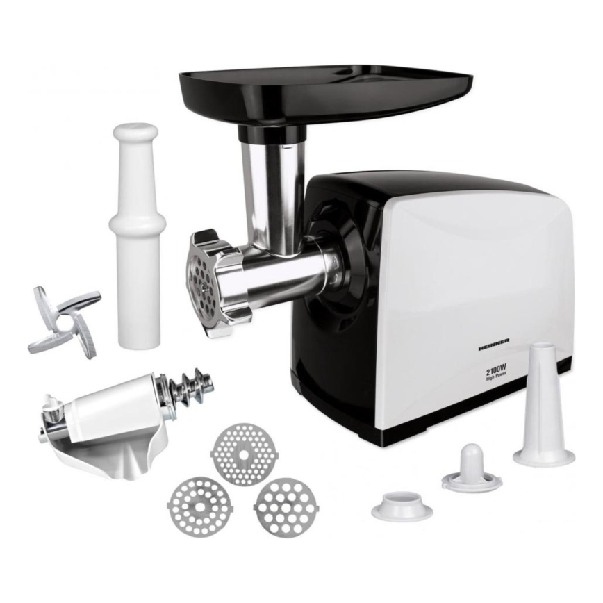 Heinner MG-2100BKWH - Kødhakker 2100W/230V sort/hvid