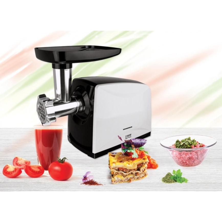 Heinner MG-2100BKWH - Kødhakker 2100W/230V sort/hvid