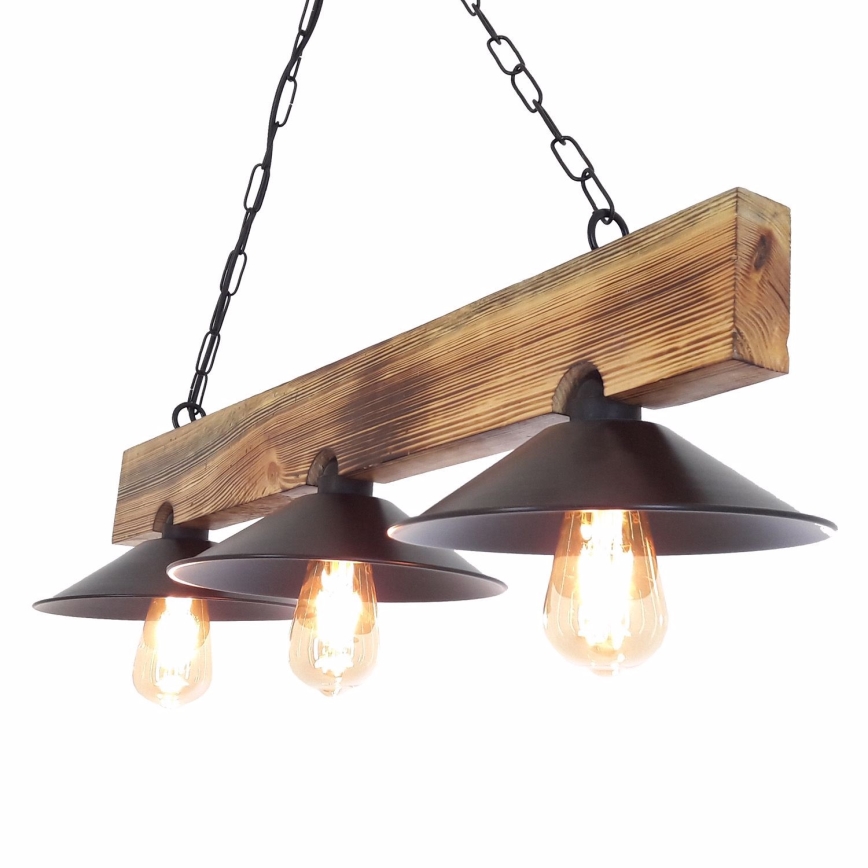 HEPSI pendel på kabel 3xE27/40W/230V, gran/valnød