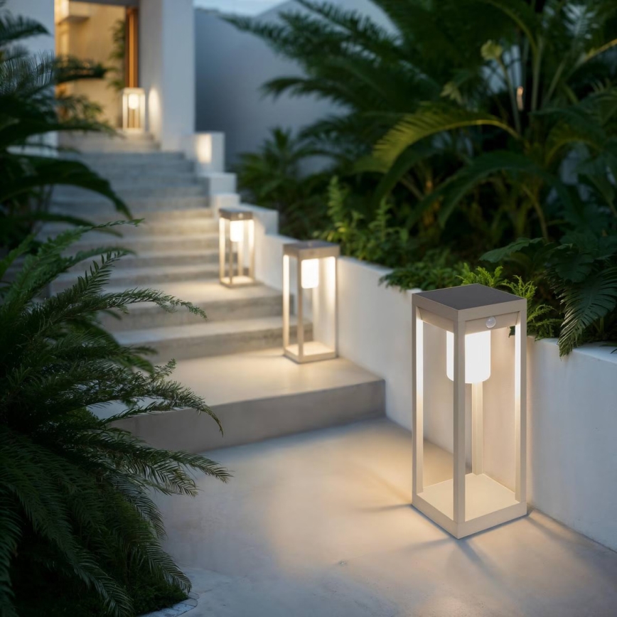 Hesperide - LED solcellelanterne med bevægelsessensor PIKY LED/3,7V 2600 mAh 40 cm IP65 beige