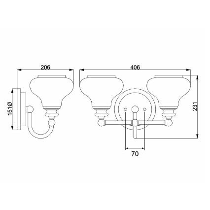 Hinkley - LED badeværelseslampe AINSLEY 2xG9/3W/230V IP44